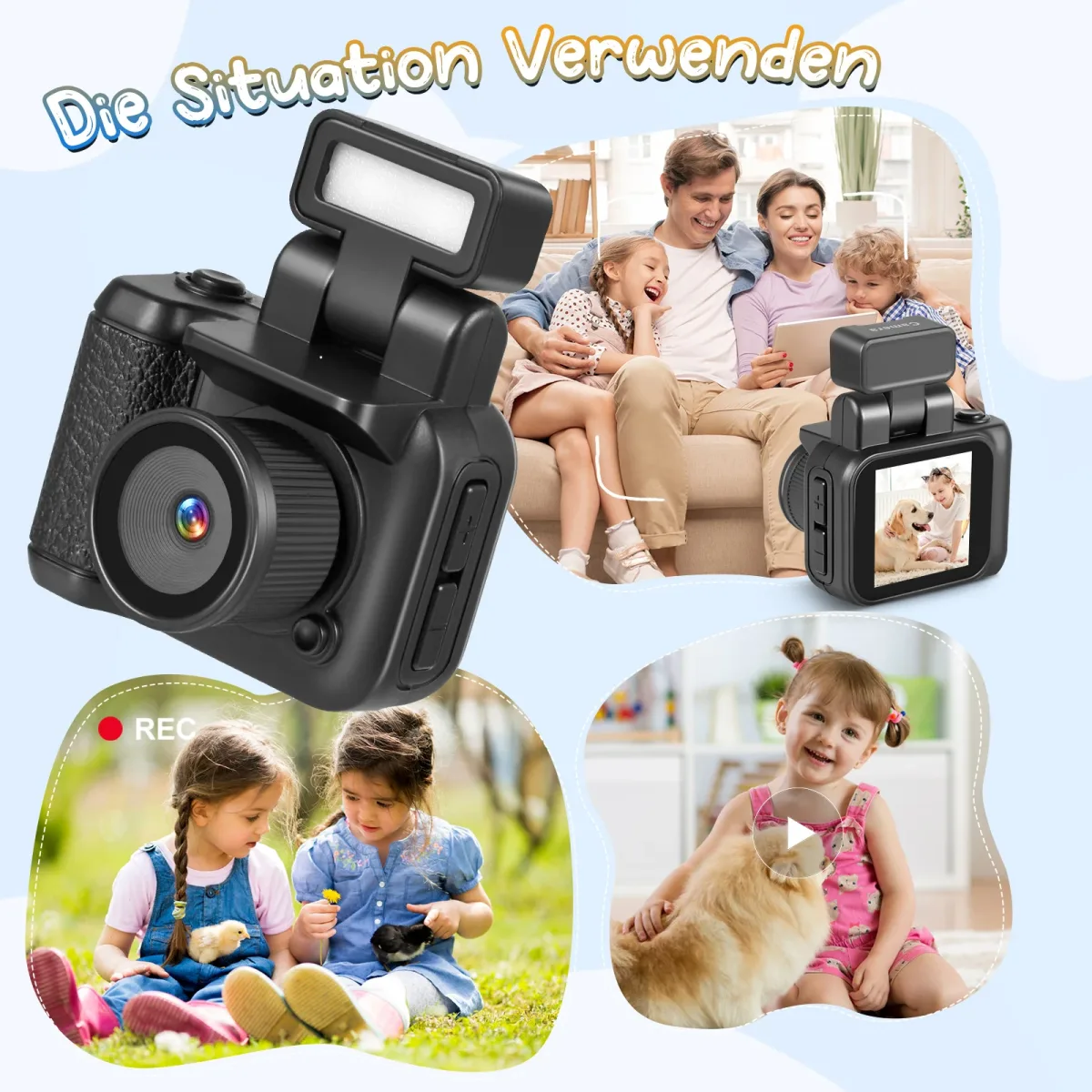 Appareil photo numérique rétro compact noir