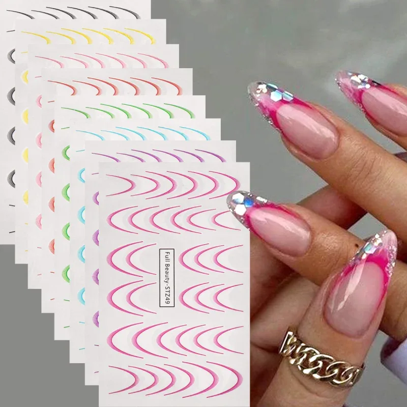 Autocollants à eau pour ongles, dégradé français