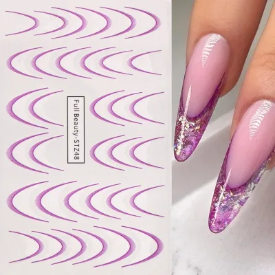 Autocollants à eau pour ongles, dégradé français – image 3