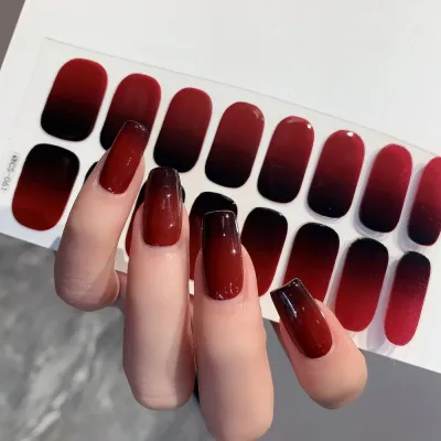 Autocollants pour ongles en gel semi-durci, unis