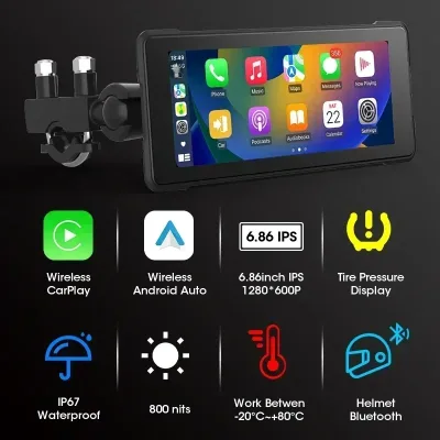 Écran GPS de moto tactile sans fil avec enregistreur – image 2