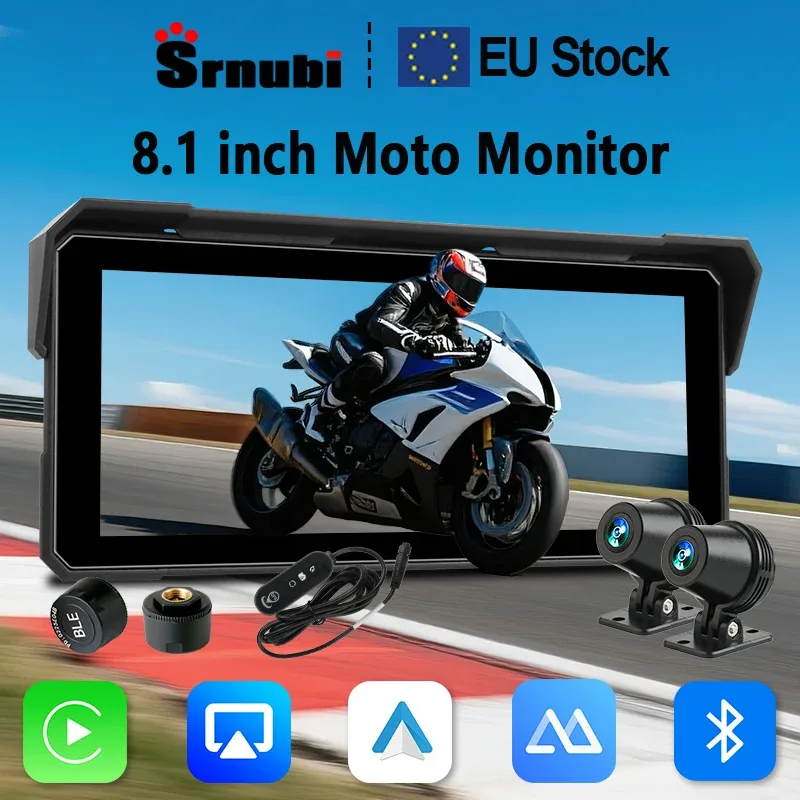 Écran GPS moto tactile 8,1 pouces sans fil