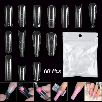 Formes d'extension d'ongles transparentes, 60 pièces