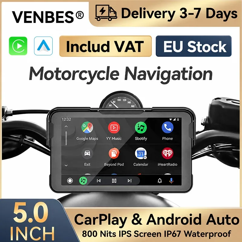 GPS moto écran 5 pouces avec Bluetooth et WiFi