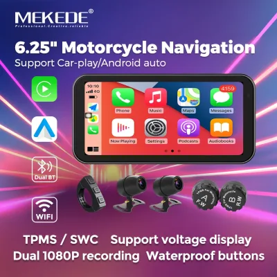 GPS moto sans fil écran 16 cm étanche CarPlay