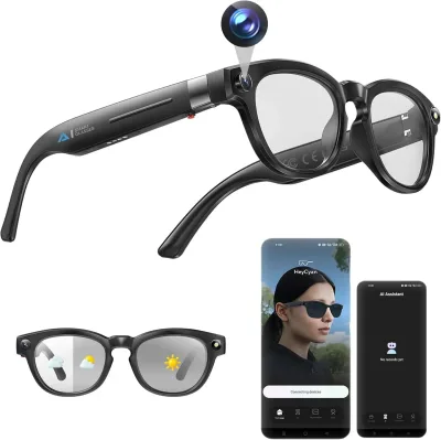 Lunettes intelligentes photochromiques avec caméra