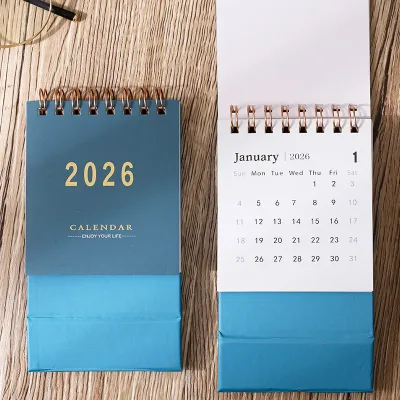 Mini calendrier de bureau en papier coloris Morandi – image 3