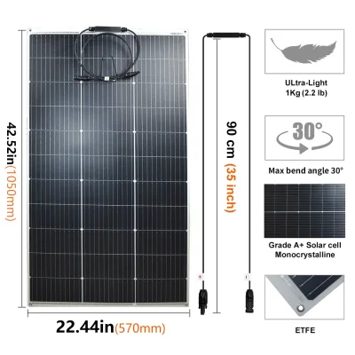 Panneau solaire flexible 125 W monocristallin – image 2