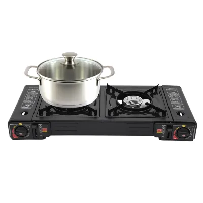 Réchaud de camping portable à 2 brûleurs en fer – image 3