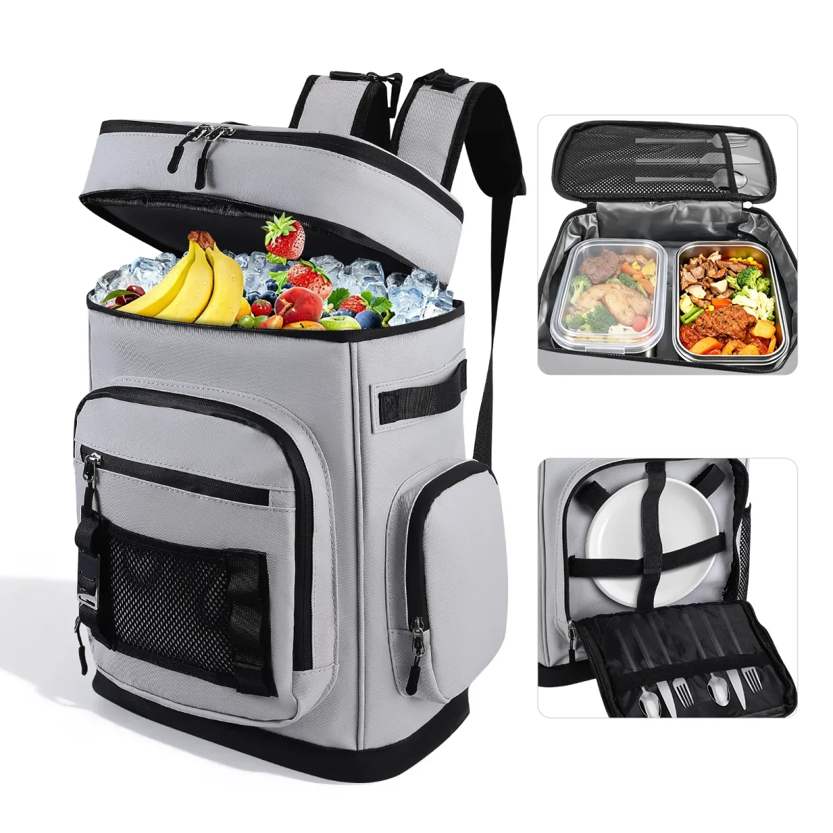Sac à dos isotherme 30 L en nylon, double étage