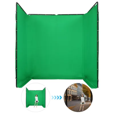 Support de fond vert réglable noir, 4 × 2,4 m – image 2