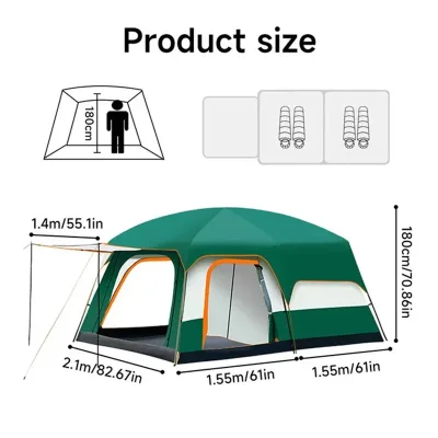 Tente de camping familiale avec moustiquaire – image 2
