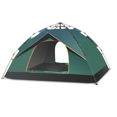 Tente de camping pop up verte, 3 à 4 personnes