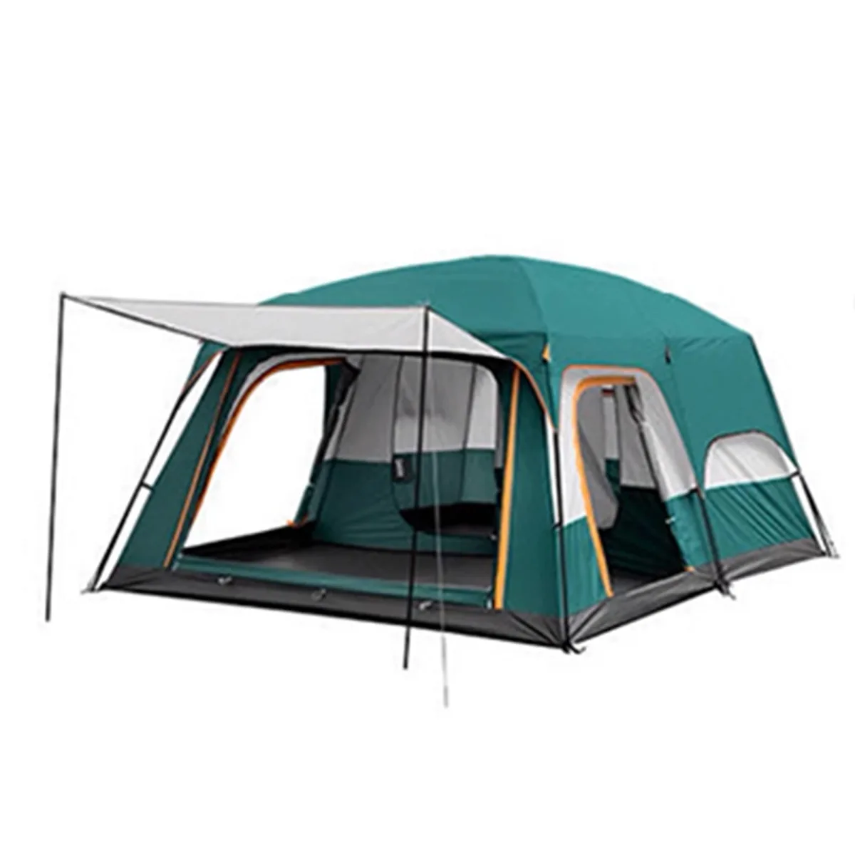 Tente de camping vert foncé, double paroi